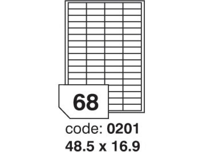 Etikety A4, 48,5 x 16,9 mm, bílá