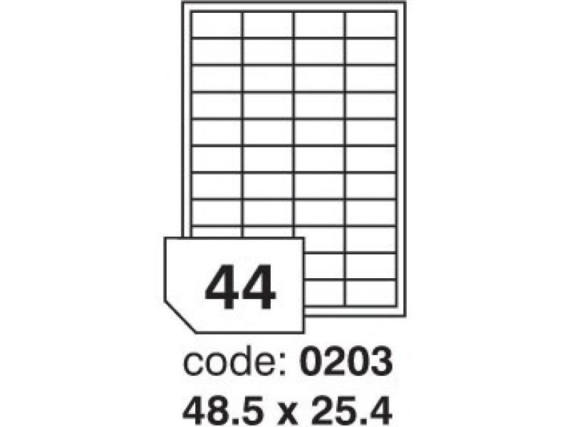 Etikety A4, 48,5 x 25,4 mm, bílá