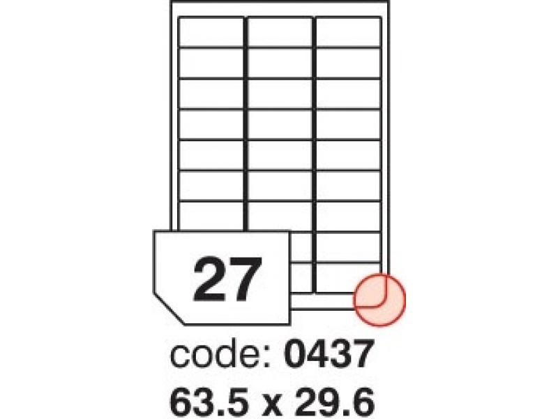 Etikety A4, 63,5 x 29,6 mm, bílá