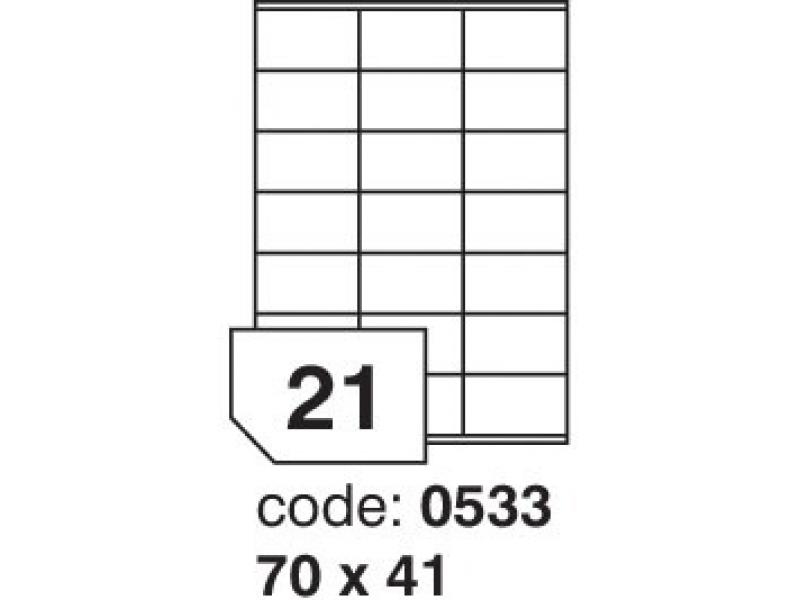 Etikety A4, 70 x 41 mm, bílá