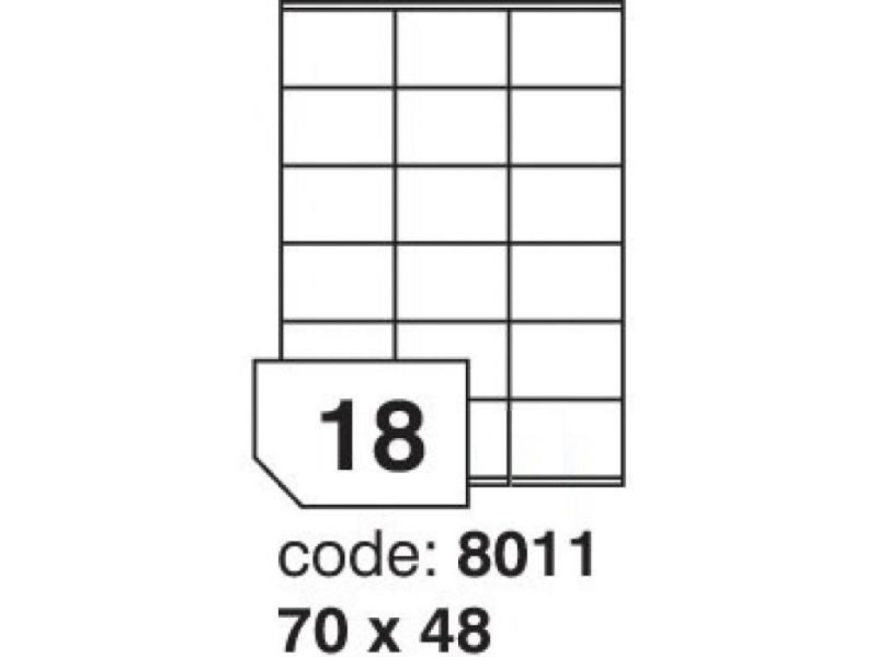 Etikety A4, 70 x 48 mm, bílá