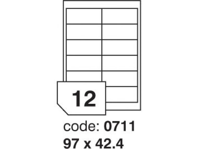 Etikety A4, 97 x 42,4 mm, bílá