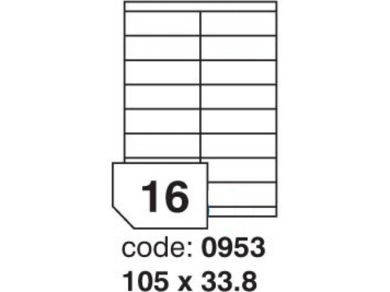 Etikety A4, 105 x 33,8 mm, bílá