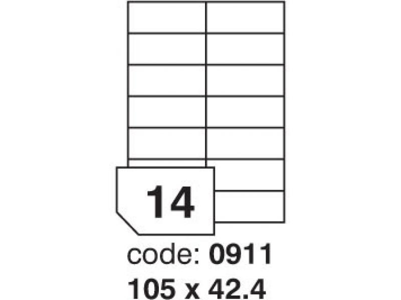 Etikety A4, 105 x 42,4 mm, bílá