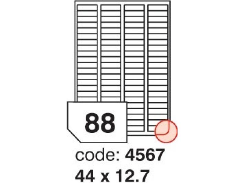 Etikety A4, 44 x 12,7 mm,