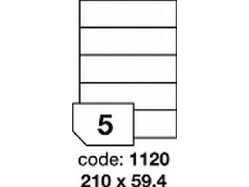 Etikety A4, 210 x 59,4 mm, bílá
