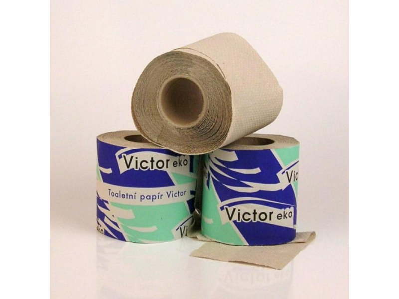 Toaletní papír, 1 vrstvý, 400 útržků, recyklovaný, Victor