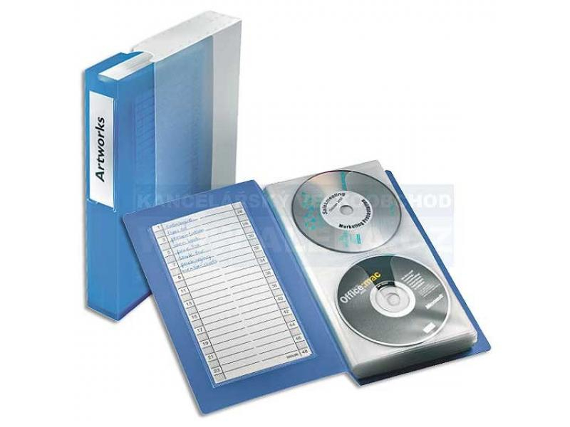 Box na CD, 48 kusů, transparentní modrá, Esselte