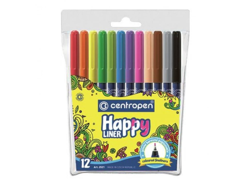 Popisovače, Centropen, Happy, 2521-12, 0,3 mm, sada 12 kusů